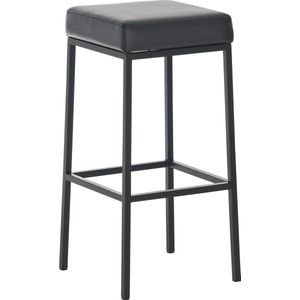 Barkruk Divine - Zithoogte 85cm - Zonder rugleuning - Set van 1 - Ergonomisch - Barstoelen voor keuken of kantine - Vierkant - Zwart