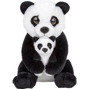 Pluche Familie Zwart/Witte Pandas Knuffels van 22 cm - Dieren Speelgoed Knuffels Cadeau