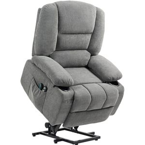 HOMCOM - Relaxfauteuil - Sta-op functie - Massagefunctie - Donkergrijs
