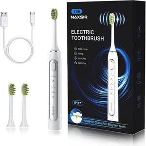 NAXSIR Elektrische Tandenborstel voor Volwassenen - 40.000 trillingen/minuut - 4 Reinigingsstanden - Smart Magnetische Zwevende Sonische Tandenborstel