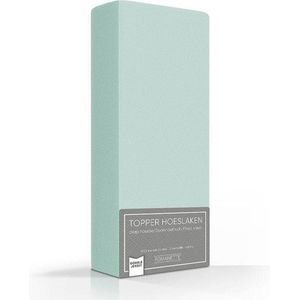 Romanette  Topper Hoeslaken -  Mint, Maat: 160/180 x 200/210/220 cm - Jersey -  Mint - Romanette - Kleur: Mint, Maat: 160/180 x 200/210/220 cm