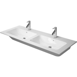 Duravit Me By Starck Dubbele wastafel 130x49cm WonderGliss wit