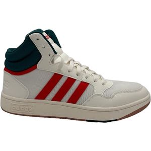 Adidas - Hoops 3.0 MID - Sneakers - Mannen - Wit/Groen/Rood - Maat 44 2/3