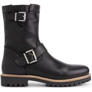 Travelin' Silkeborg Leren Heren laarzen - Wol gevoerde biker boots - Zwart Leer