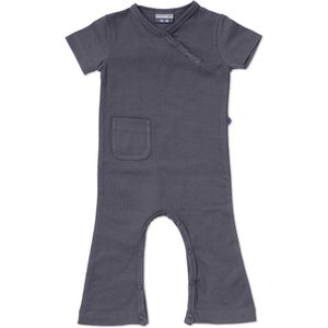 Silky Label jumpsuit glacier grey - korte mouw - maat 86/92 - grijs