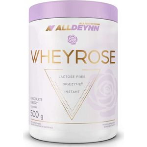 Alldeynn | WheyRose | White chocolate Raspberry | with pieces of Raspberry 500gr 16 doseringen | Lactose vrij | Instant | Digezyme | Spijsvertering Enzymen | Eiwit shake | Proteïne shake | Eiwitten | Proteïne | Supplement | Concentraat | Nutriworld