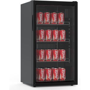 Mini koelkast - 80 liter - Glasdeur - Zwart - Promoline
