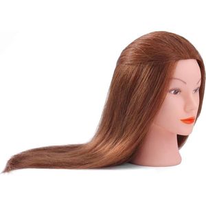 Oefenhoofd voor kappers met echt haar inclusief klemmen ca. 46 cm - TopDirect - Kappersoefenhoofd