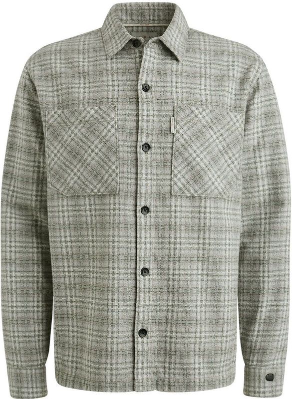Cast Iron Heren overhemd lange mouw groen (Maat: S) - Ruit