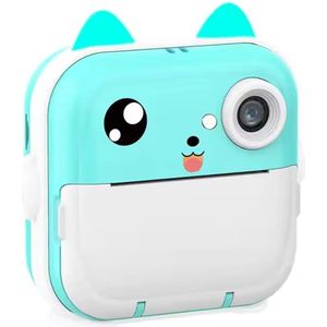 1080P Kids Instant Camera Kids Camera Instant Print voor kinderen van 3-12 jaar Draagbaar speelgoed Kerst verjaardagscadeau met omgevingslicht en siliconen ring met fotopapier en gekleurde pen【Blauw】