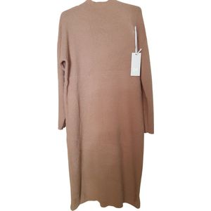 Dames jurk gebreid met turtle col camel One size 38 t/m 42