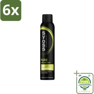 SYOSS - Pure Fresh Droogshampoo - Shampoo - Langdurige Styling - 200ml - Voordeelverpakking - 6 stuks - Droogshampoo - Fris haar
