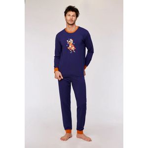 Woody pyjama jongens/heren - donkerblauw - pony - 252-10-PLE-Z/893 - maat XL