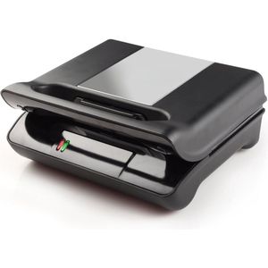 Croque Monsieur Toestel - Tosti Apparaat - Instelbare Temperatuur - Vergrendelende Clip - Tosti IJzer - Uitklapbaar Contact Grill - Kleine Tosti Apparaat Voor 2 Tosti's - Panini Grill - Antiaanbaklaag Toaster Grill - Sandwichmaker