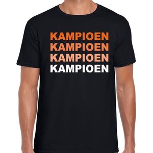 Supporter kampioen t-shirt zwart voor heren - Holland / EK - WK / sport supporter shirt  / tekst shirt L