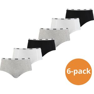 Puma Mini Short Dames Zwart/Wit/Grijs 6-Pack -XS