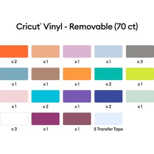 Cricut Premium Vinyl Verwijderbaar 30x30cm - Meerdere kleuren (70 vellen)