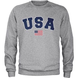 Hybris USA Varsity Sweatshirt Heather-Grey-2XL