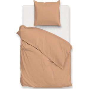 Dekbedobvertrek - Zo!Home - Percalle Cream Tan - 1-persoons (140 x 200/220 cm)