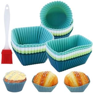 Herbruikbare silicone muffinvormen set - 24 stuks, BPA-vrij, voor muffins, cupcakes en desserts