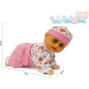 BabyPop - kan kruipen en dansen - met baby geluiden - Crawling baby speelgoed -20CM - incl. batterijen