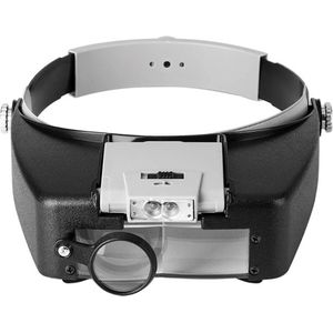 Hoofdloep Loepbril met Led Verlichting - Vergrootglas Bril - Juweliersloep - Hoofdloep - 1.5X, 8.0X
