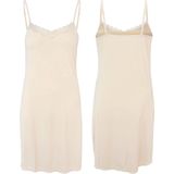 Gaubert Onderjurk / Slipdress - Spaghetti bandjes - Kanten gladde onderjurk - Wit - Zwart - Beige - Kant - L - Beige