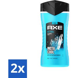 Axe - 3-in-1 Douchegel - Ice Chill - Icy Menthol - Insta Cool - 100% Plantaardig - 150 ml - Voordeelverpakking - 2 stuks