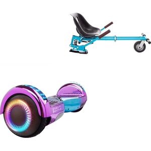 E-Mobility Rentals Hoverboard Met Schokdemper Hoverkart Blauw - Regular Infinity - Verlengde Afstand - 6.5'' Wielen - Oxboard - 15kmh - Bluetooth Speakers - LED Verlichting - UL2272 Gecertificeerd - Anti lek banden - Cadeau voor Kinderen, Tieners en