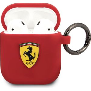 Ferrari AirPods case with ring - printed shield logo - rood