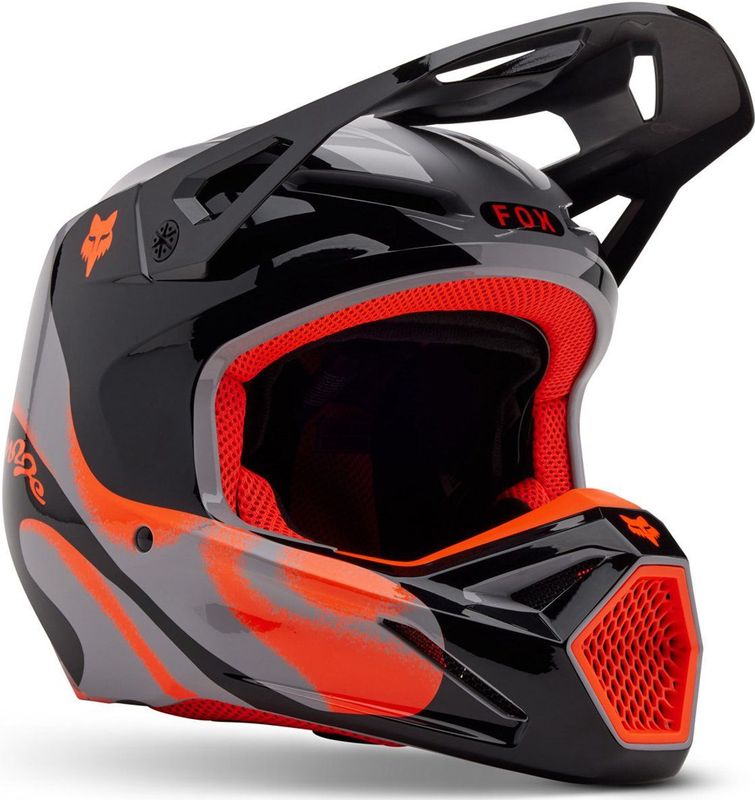 FOX - V1 Emotion - Crosshelm - Zwart Grijs Oranje