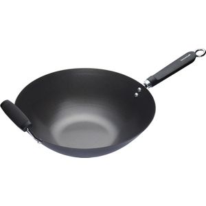 Oriental Wokpan, 36 CM, Carbonstaal, Non-Stick - KitchenCraft | World of Flavours