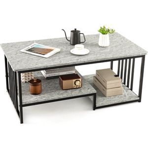 SureDeal® - Salontafel - Huiskamer - Luxe - Marmer - 2 Lagen - 110x60x45 cm - Bijzettafel - Design - Consoletafel