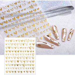 Nagelstickers | Nail Art | Gouden Hartjes | Zelfklevend | Manicure Set
