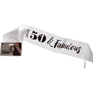 Sarah 50 & Fabulous Sjerp - Goud / Wit - Verjaardag - Feest - Slinger - 50 jaar - birthday - verjaardag feest