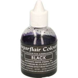 Sugarflair Airbrush Kleurstof - Zwart - 60ml - Eetbare Kleurstof