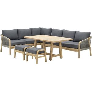 Santos lounge-diningset-5-dlg-links-acacia white wash-dgrijs-mgrey
