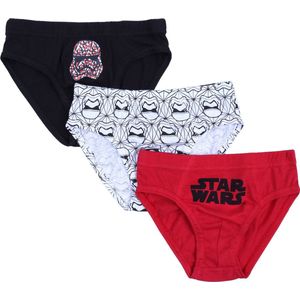 3x Zwart, wit en rood STAR WARS stormtrooper jongensslipje