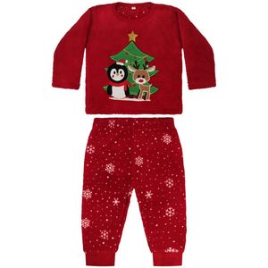 Kerst Baby Setje Pakje Pinguin Rendier Rood - Maat 62 - Voor over romper - Baby kleding babykleding jongens meisjes - Kerstkleding
