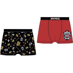 2 Pack Boxershorts - Lego Ninjago - rood - zwart - Maat 140 / 10 jaar