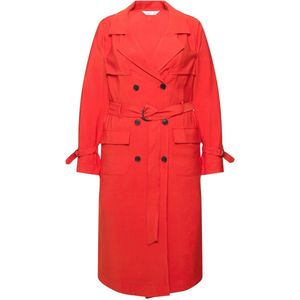MIAMODA MIAMODA - Dames - Trenchcoat Classic Fit jeans look - Rood - Maat 56