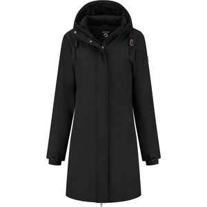 Travelin' Jack Erla - Softshell Winterjas Dames - Parka Waterdicht Winddicht - Zwart - Maat 40