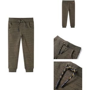 vidaXL Kinderjoggingbroek - Kinderjoggingbroeken - Kinderkleding - Kinderkled - Kinderjoggingbroek 104 gemêleerd donker kaki