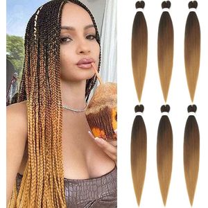 Professionele Voorgegaarde vlechten haarverlenging, Yaki textuur, 30 inch, 6 Packs