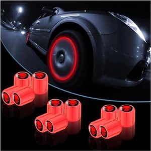 Provento - Universele fluorescerende bandenventieldoppen met lichtgevende schedel - 12 stuks