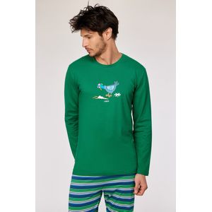 Woody Jongens-Heren pyjama donkergroen - maat 080/12M