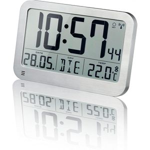 Digitale Wandklok met Thermometer en Wekfunctie - Grote LCD Klok met DCF Radioklok