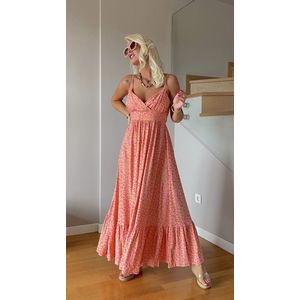 Jurk Spagetti Mouw/Zalm Roos/SIRMAZA