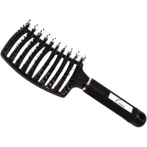 Cailean - Haarborstel - Zwart - Curved - 1 Stuk - Brush - Anti klit - Kappers borstel - Borstel