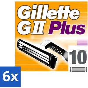 Gillette - GII Plus - Wegwerpscheermesjes - Comfortabele scheerbeurt - 10 Scheermesjes - Voordeelverpakking - 6 stuks